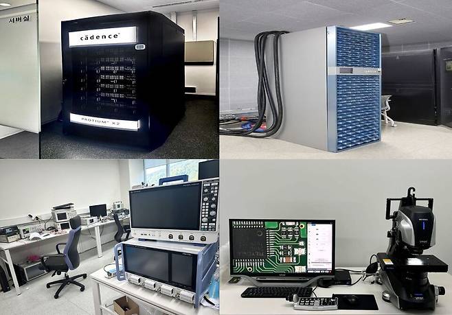 ▲ 시스템반도체 개발지원센터에 갖춰진 주요 첨단 검증 장비들. /사진제공=성남시