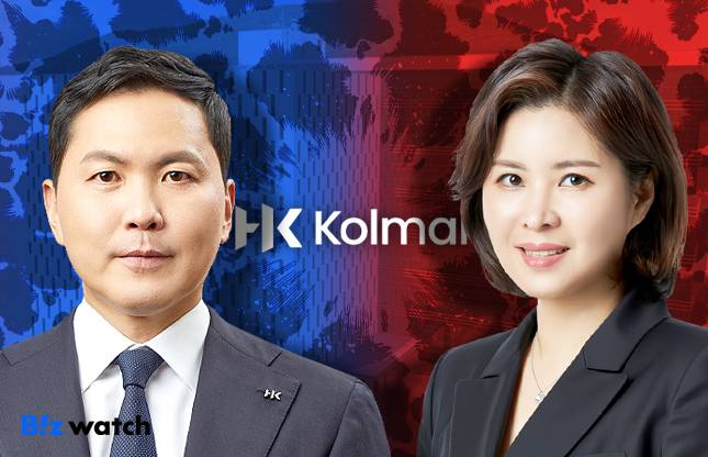 윤상현 한국콜마 부회장(왼쪽)과 윤여원 콜마비앤에이치 대표(오른쪽). / 그래픽=비즈워치