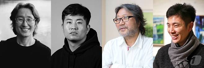광주시 문화예술상 미술상 수상자. 왼쪽부터 '허백련 미술상' 본상 장진원, 특별상 임노식 작가, '오지호 미술상' 본상 한희원, 특별상 박성완 작가.(광주시 제공. 재판매 및 DB 금지)