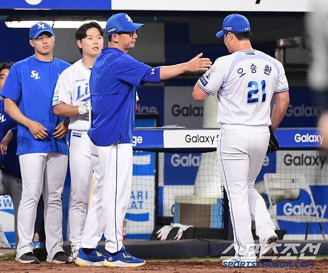 26일 대구 삼성라이온즈파크에서 열린 삼성과 한화의 경기. 9회를 삼자범퇴로 마친 삼성 오승환. 대구=송정헌 기자songs@sportschosun.com/2025.06.26/