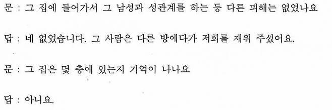 손영현 변호사가 현우씨 사건 변호인의견서에 제시한 증거기록. 현우씨 집에서 거주한 아이들의 진술조서. 당시 현우씨는 아이들을 별도의 분리된 방에서 잘 수 있도록 배려한 사실을 알 수 있다.
