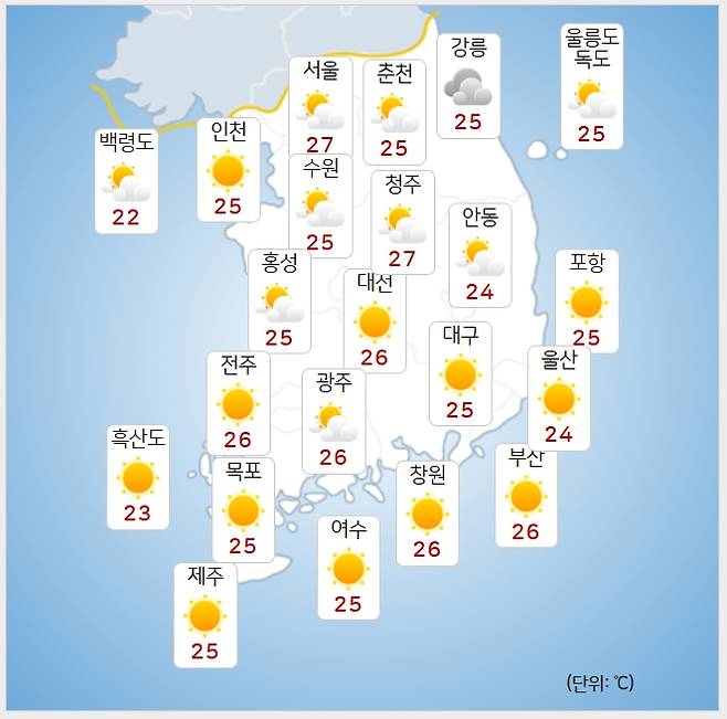 ⓒ기상청: 오늘(8일) 오전 날씨