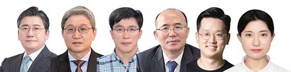 왼쪽부터 정승일 전 산업통상자원부 차관, 강천구 인하대학교 에너지자원공학과 교수, 박문수 세종대 기후환경융합학과 교수, 황우현 서울과학기술대학교 명예특임교수, 양연호 그린피스 기후에너지 캠페이너, 황지원 한국ESG기준원 정책연구본부 부연구위원