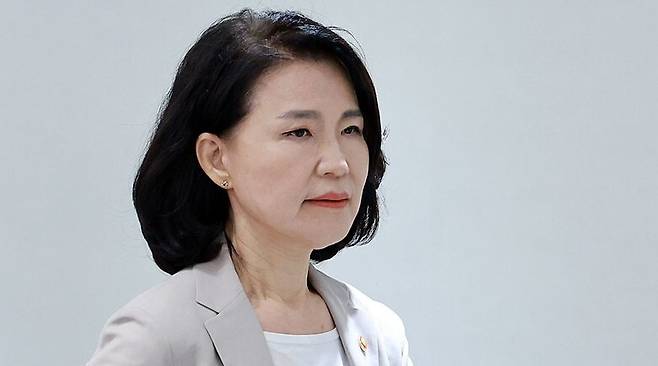 이진숙 방송통신위원장이 8일 용산 대통령실에서 열린 국무회의에 참석하고 있다. 연합뉴스