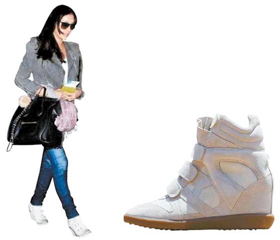 고소영(왼쪽) 공항패션으로 소문난 키높이 운동화. 이자벨마랑이 새로 출시한 베켓 스니커즈. [사진 각 브랜드]