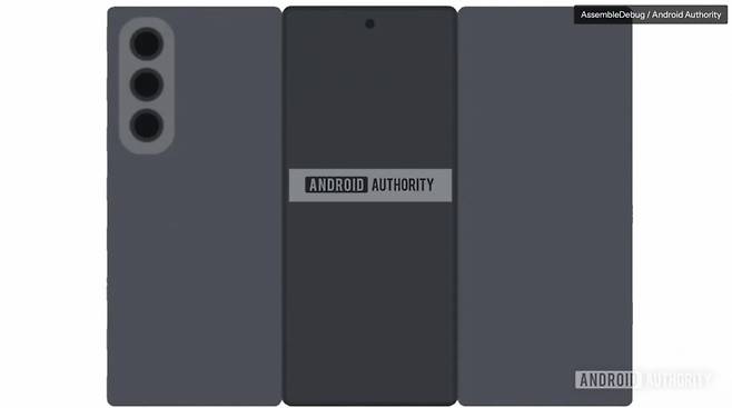 삼성전자의 트리폴드폰 예상 이미지. /사진=안드로이드 오쏘리티