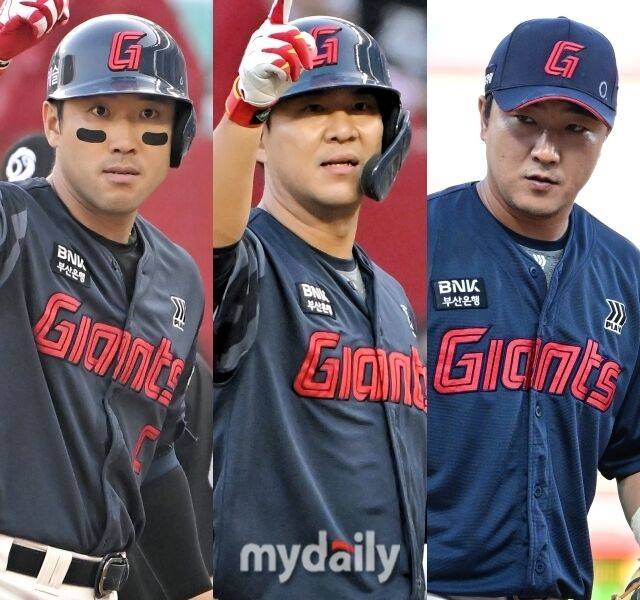 롯데 자이언츠 전전우, 김민성, 정훈./마이데일리