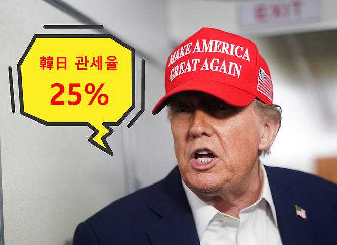 도널드 트럼프 미국 대통령의 모습. [로이터, 신동윤 기자 정리]