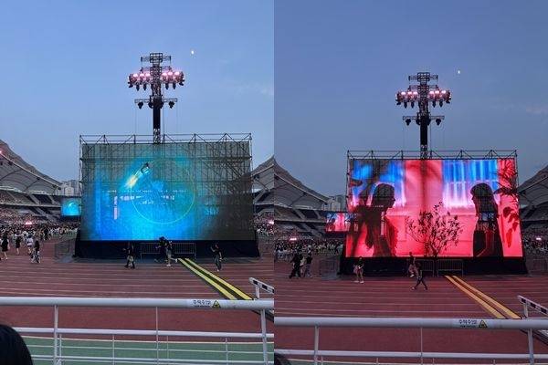 블랙핑크 고양 콘서트 N3 구역 앞에 설치된 스크린. [SNS]