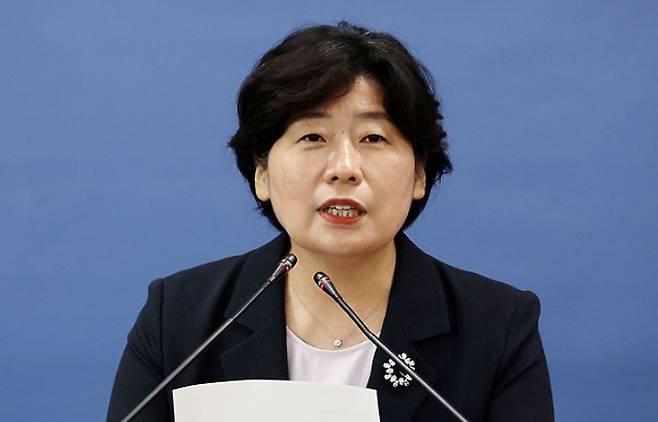 박지영 내란 특검보가 브리핑을 하는 모습. 연합뉴스