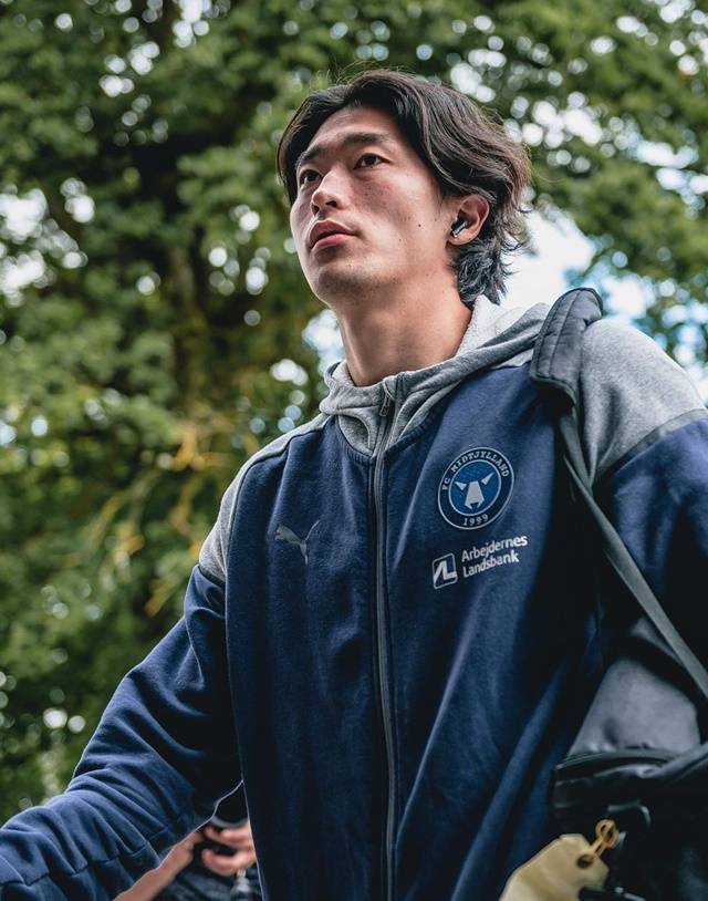 조규성의 이전 헤어스타일. /사진=미트윌란  SNS