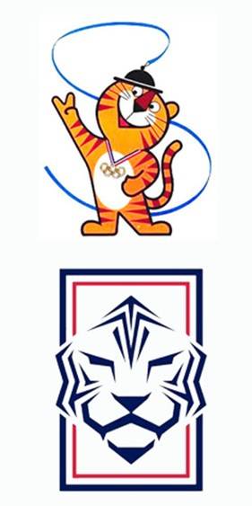 서울올림픽 마스코트 호돌이와 대한축구협회 엠블럼 [홈페이지 캡처]