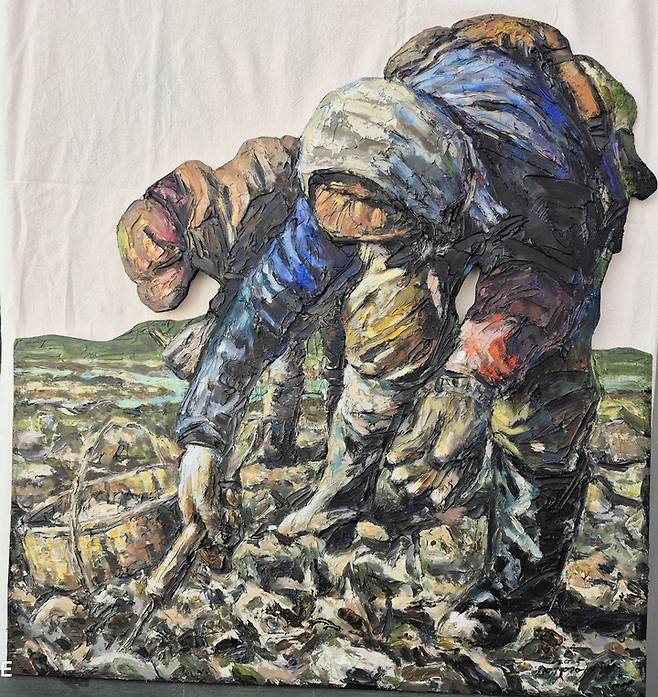 송주웅 작 '외황강 굴따기' 87×91㎝_캔버스에 유채_2025.