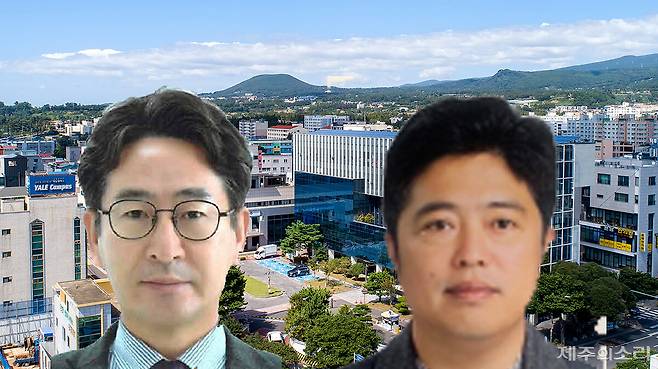 왼쪽부터 김원칠 서귀포 부시장과 오철종 문화관광체육국장.