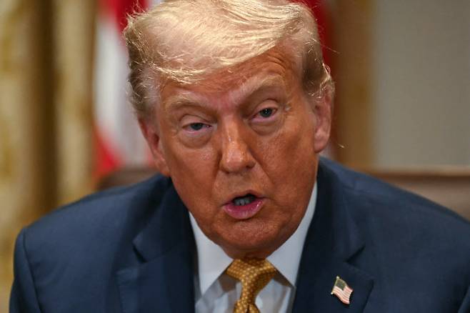 8일(현지시간) 백악관에서 열린 내각 회의에서 발언 중인 도널드 트럼프 미국 대통령.(사진=AFP)