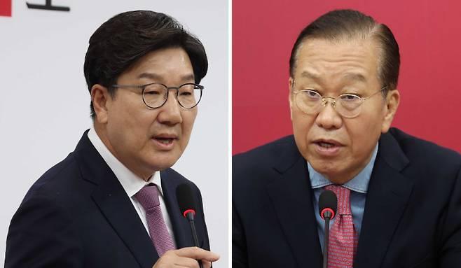 권성동(왼쪽), 권영세.