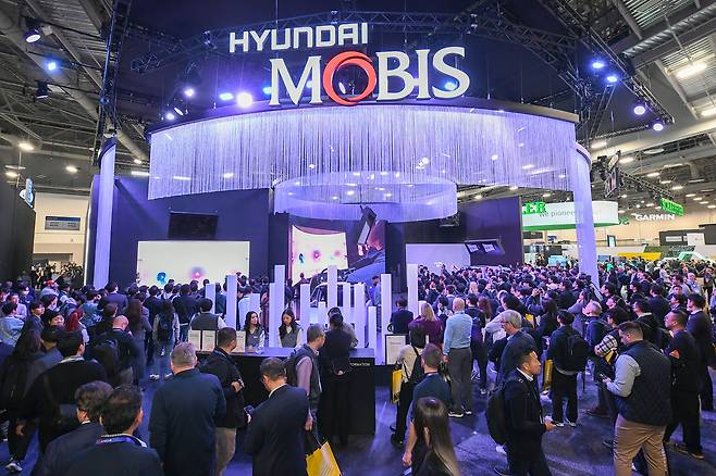 Hyundai Mobis' exhibition booth at CES 2025 in Las Vegas in January (Hyundai Mobis)