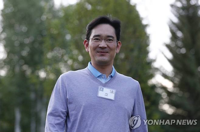 이재용 삼성전자 회장이지난 2014년 미국 아이다호주 선밸리에서 열린 ‘앨런앤드코 미디어콘퍼런스’에 참석했을 당시 언론에 공개된 사진. EPA연합