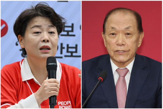 윤희숙 신임 국민의힘 혁신위원장(왼쪽), 황우여 신임 전당대회 선거관리위원장. (사진=연합뉴스)
