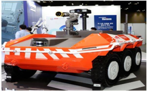 현대로템의 무인소방로봇[산업통상자원부 제공]