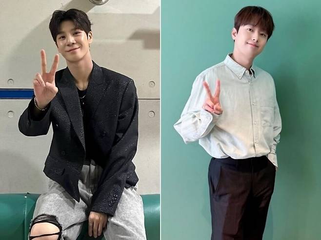 가수 정동원(왼쪽)과 이찬원. 공식 사회관계망서비스(SNS) 캡처