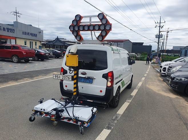 청주시가 지반침하 위험 분석을 위해 도입한 지표투과레이더(GPR) 차량.  청주시 제공