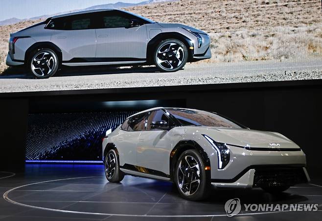 뉴욕 오토쇼에서 공개된 EV4 [UPI=연합뉴스]