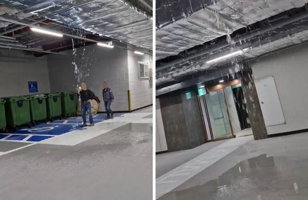 ‘동탄호수공원 대방 엘리움 레이크파크’ 입주개시일, 지하 주차장에 누수가 발생했다. /소송준비위원회 제공