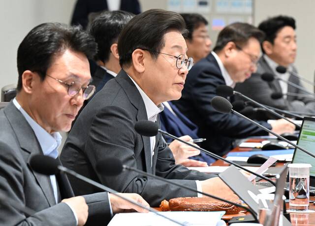 이재명 대통령이 8일 용산 대통령실에서 국무회의를 주재하고 있다. 대통령실사진기자단
