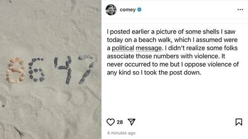 코미 전 미국 연방수사국 국장이 지난 5월15일 자신의 인스타그램에 올린 ‘86 47’ 사진. 출처 인스타그램