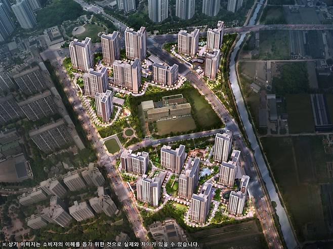 해링턴 플레이스 풍무 전체 조감도.