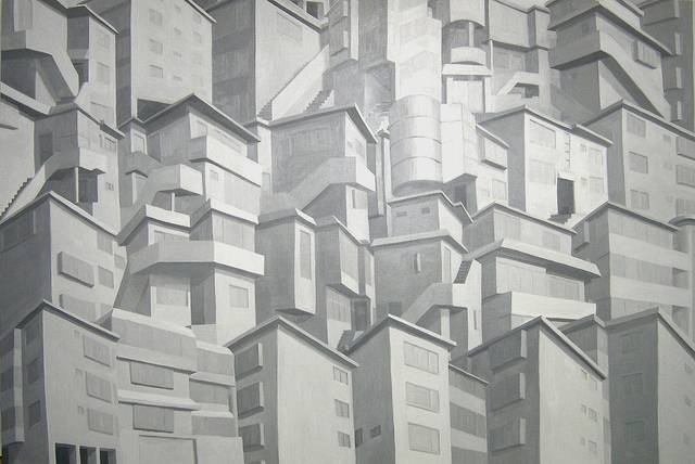 정직성, ‘신림동-연립주택’, 2004, 130×194cm, 캔버스에 유채, 서울시립미술관 소장.