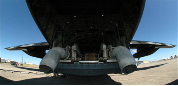 C-130 수송기에 탑재한 고성능 모듈형 공중화재시스템(MAFFS). 유용원 의원실 제공