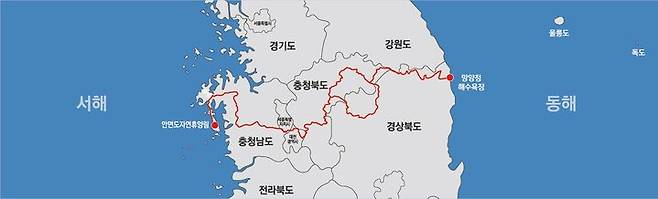 동서트레일 노선도(산림청) *재판매 및 DB 금지