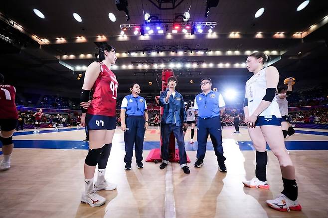 VNL 한일전. 국제배구연맹 홈페이지 캡처