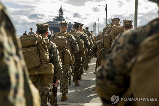 오키나와의 미국 해병대 [EPA 연합뉴스 자료사진. 재판매 및 DB 금지]