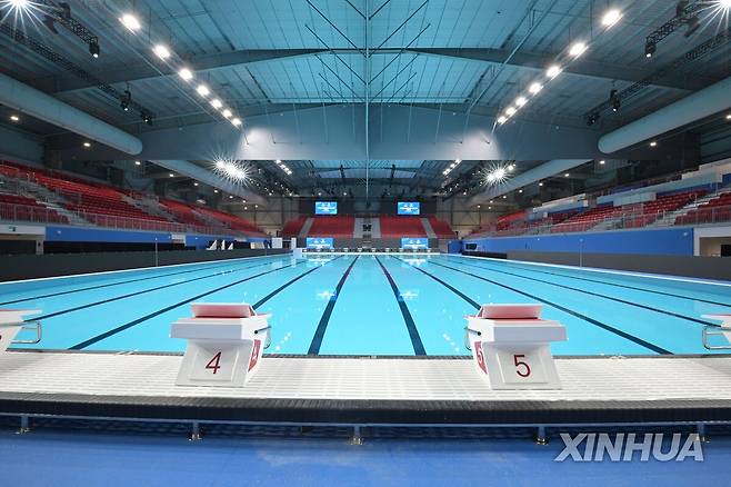 싱가포르 세계수영선수권대회 아레나 내부 모습. [신화통신=연합뉴스]