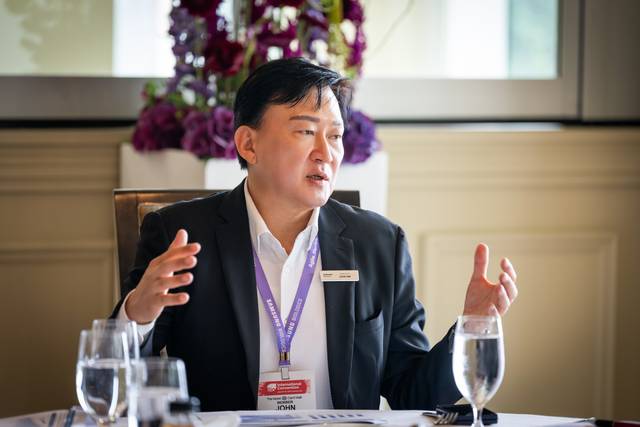 존림 삼성바이오로직스 대표가 지난달 17일(현지시간) 미국 보스턴에서 열린 ‘바이오 USA’ 현장 인근서 열린 기자간담회에서 발언하고 있다. 삼성바이오로직스 제공