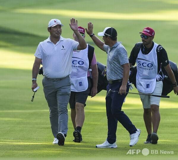 2025년 미국프로골프(PGA) ISCO 챔피언십에 출전하는 교포 선수 김찬 프로가 1라운드에서 경기하는 모습이다. 사진제공=ⓒAFPBBNews = News1