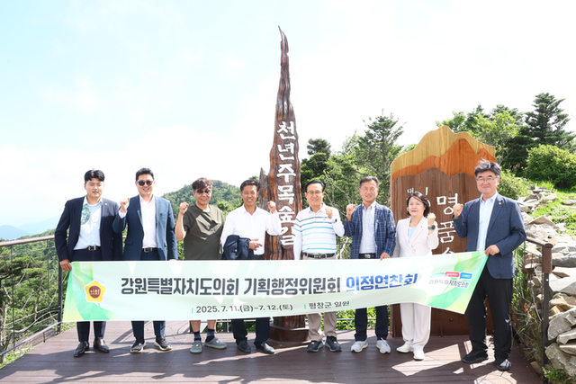 ▲ 강원도의회 기획행정위원회(위원장 문관현) 위원들은 11일 평창 일원에서 열린 의정연찬회 중 지역 문화·관광자원 현장을 둘러봤다. 12일까지 현장 중심 의정활동을 이어간다. 도의회 제공