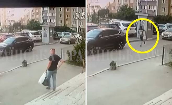 이반 보로니치 대령(왼쪽)과 총격 용의자(노란색 원). 출처=텔레그램