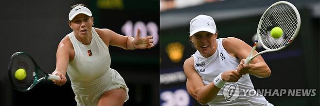 아니시모바(왼쪽)와 시비옹테크 [AFP=연합뉴스]