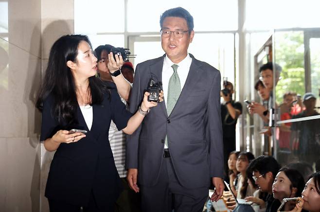 김태효 전 국가안보실 1차장이 지난 11일 피의자 신분으로 조사를 받기 위해 서울 서초구 순직해병 특검팀 사무실로 들어서고 있다. (사진=연합뉴스)