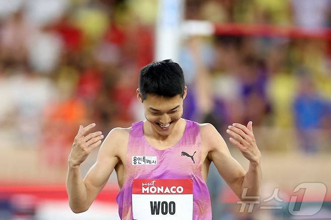높이뛰기 우상혁이 다이아몬드리그에서 우승했다. ⓒ AFP=뉴스1