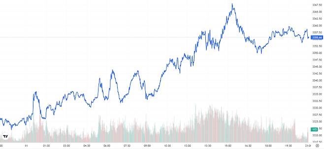 TV 국제 금시세(금값) 0.98% 상승 (3355달러)