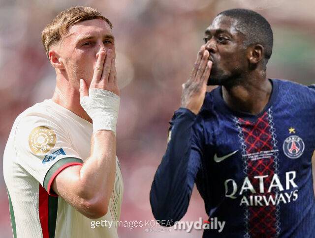 PSG 공격수 우스만 뎀벨레(오른쪽)와 첼시 공격수 콜 팔머. /게티이미지코리아
