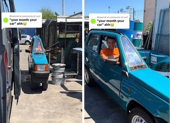 개조 차량을 운전하는 모습. 틱톡