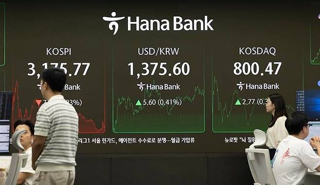 11일 서울 중구 하나은행 딜링룸 현황판에 코스피 지수 등이 표시돼 있다. ⓒ뉴시스