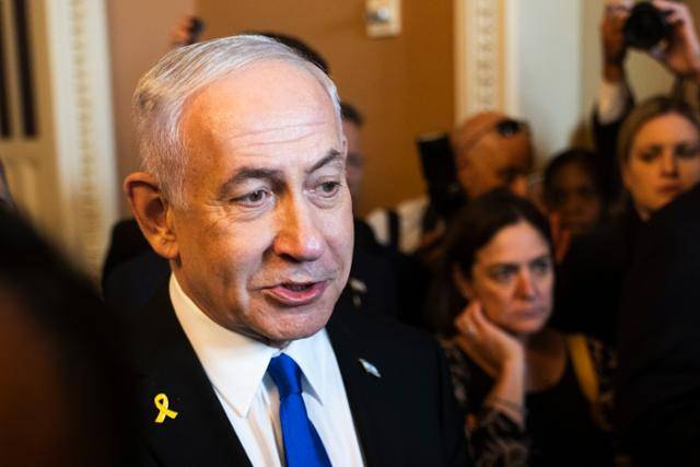 베냐민 네타냐후 이스라엘 총리가 지난 9일 워싱턴 미국 의회를 방문하고 있다. 워싱턴=AP 연합뉴스