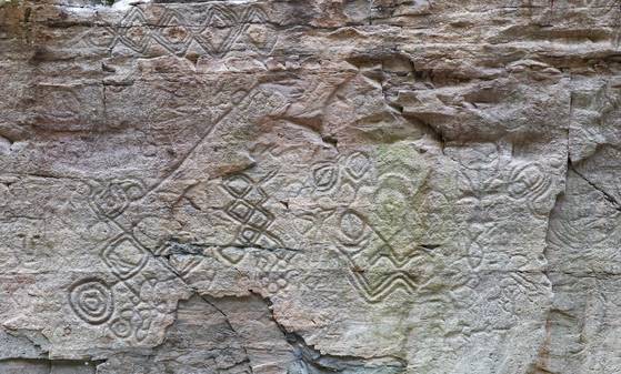 Petroglyphs along the Bangucheon stream in Ulju County, Ulsan [YONHAP]